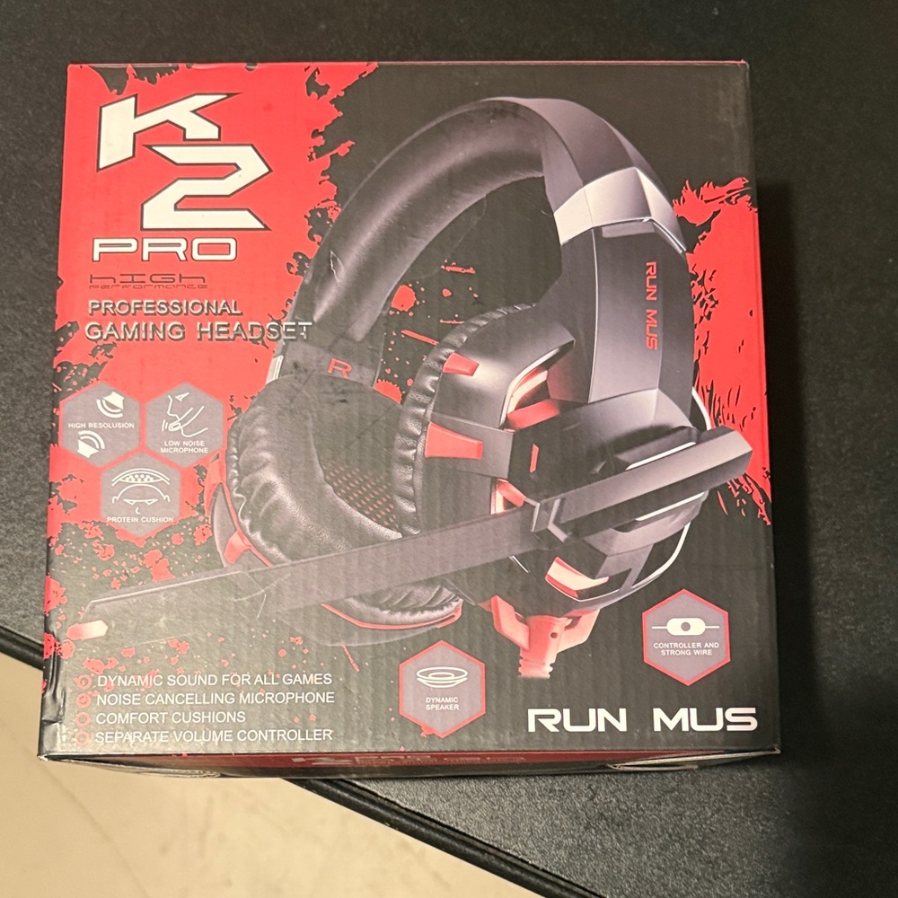 K2 Pro Gaming Headset - Black and Red
